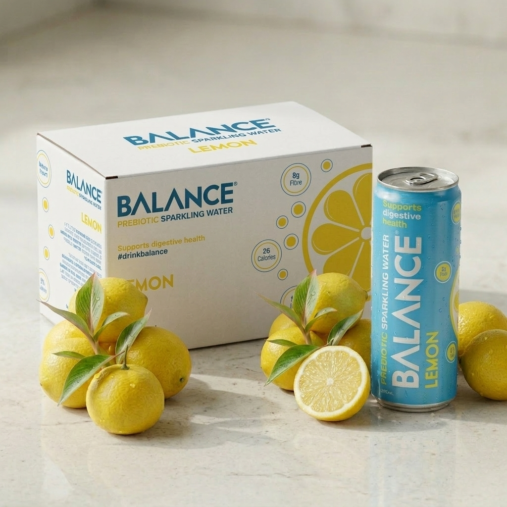 Balance Prebiotic Sparkling Water - Lemon - 12 Pack