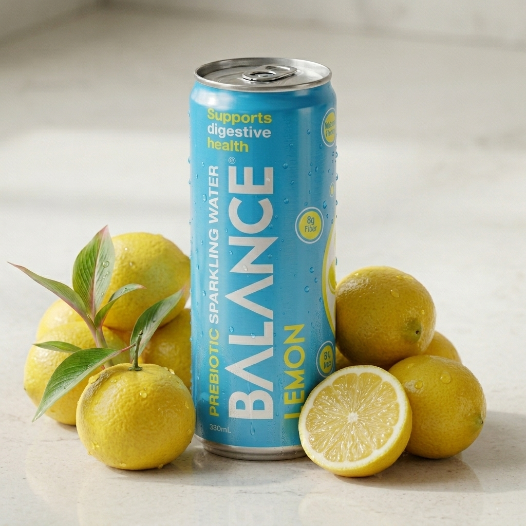 Balance Prebiotic Sparkling Water - Lemon - 12 Pack
