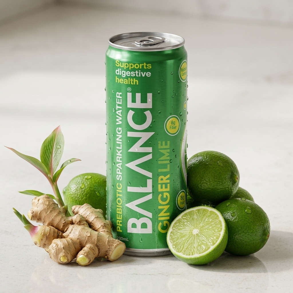 Balance Prebiotic Sparkling Water - Ginger Lime - 12 Pack