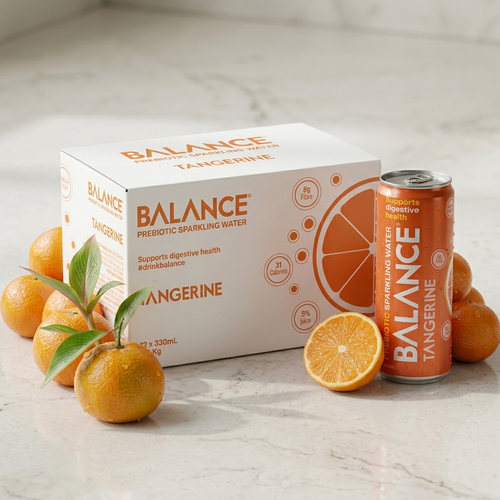Balance Prebiotic Sparkling Water - Tangerine - 12 Pack